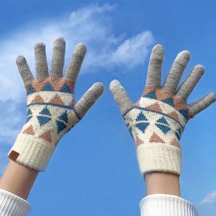 ACCITY - Wholesale Gloves - Unisex - KNITTED FLEECE PLAID TOUCH SCREEN WARM GLOVES_CWAG03711