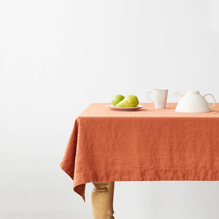 Linen Tales (We cover U.S. import duties) - Wholesale Tablecloth - Baked Clay Linen Tablecloth0