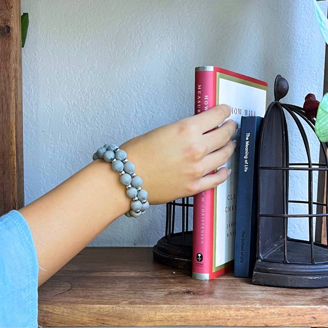 Humble Hilo - Vendita all'ingrosso Bracciale con perline - Bracciale Humble Hilo Sari Jewelry, con Perline di Tessuto e Perline Metalliche46