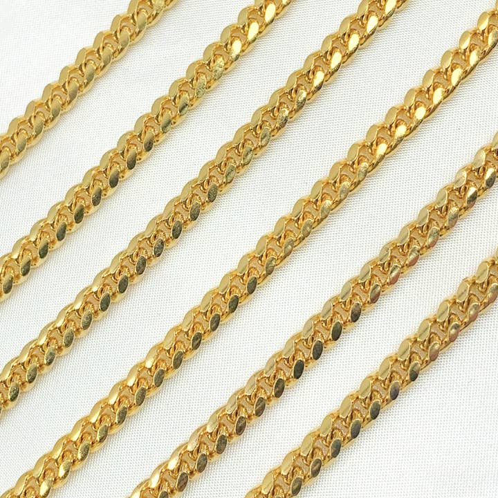 X23GP. Gold Plated 925 Sterling Silver Curb Chain for wholesale by Jewels & Chains