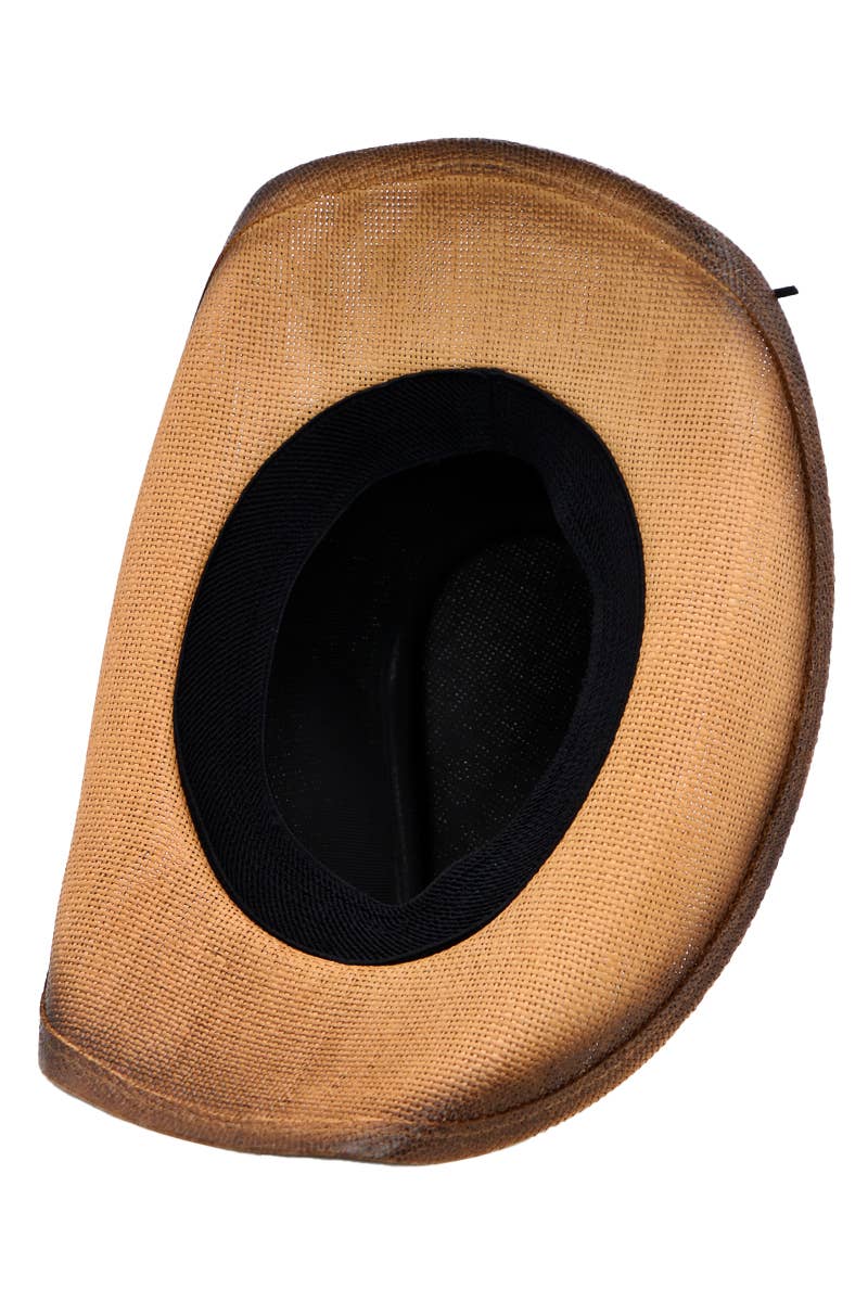 Cap Zone - Wholesale Cowboy Hat - Women's - Butterfly Emblem Waxed String Straw Cowboy Hat7