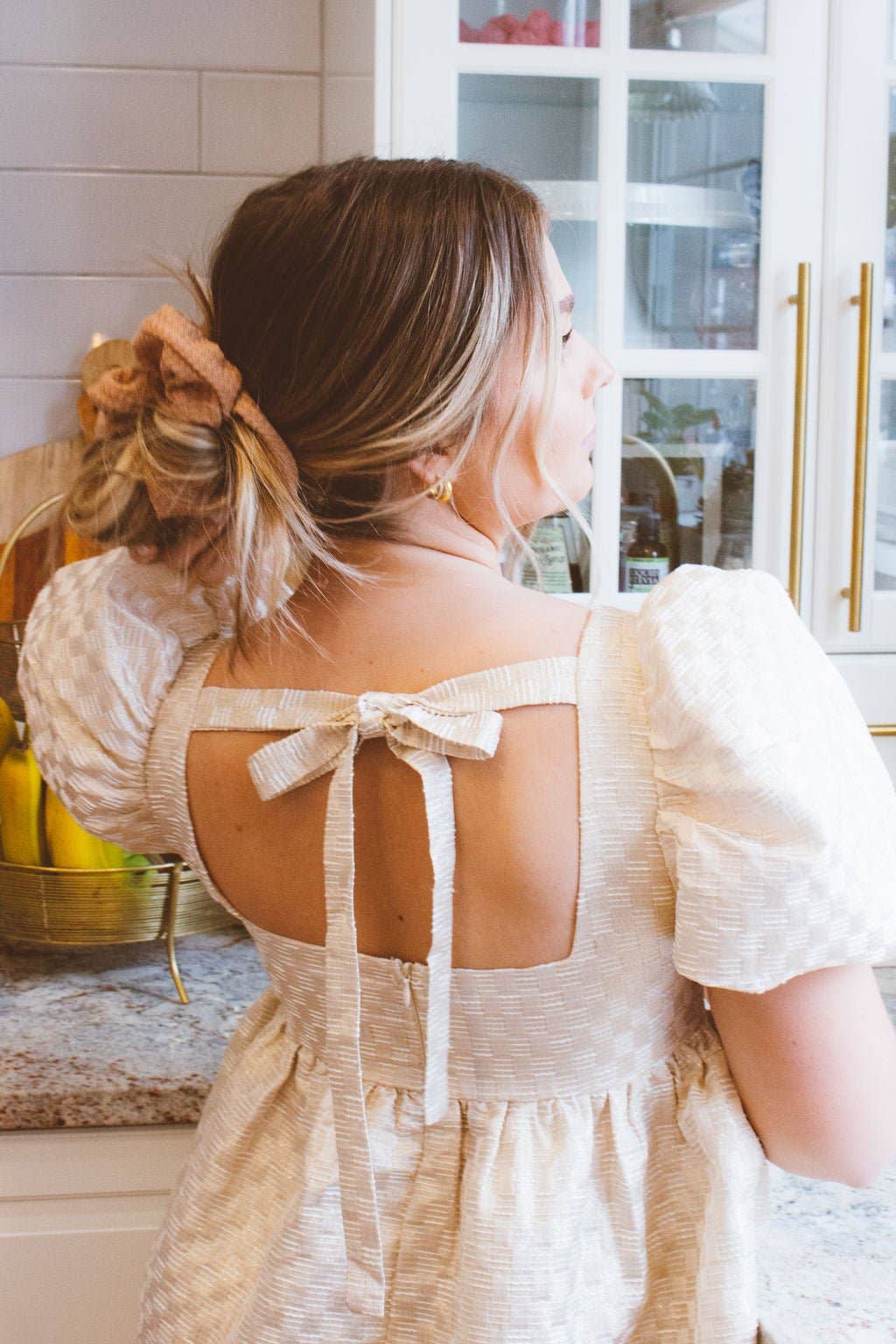 Shop Andi - Vente Chouchou – femme - Chouchou géant en tricot gaufré Blush3