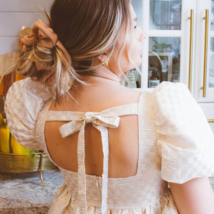 Shop Andi - Wholesale Scrunchie - Women's - Blush Waffle Knit Jumbo Scrunchie3