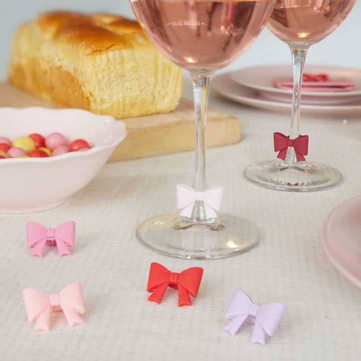 Balvi - Wholesale Wine/Cocktail Glass Markers - Cup markers, Coquette, assorted colors, x6, plastic3