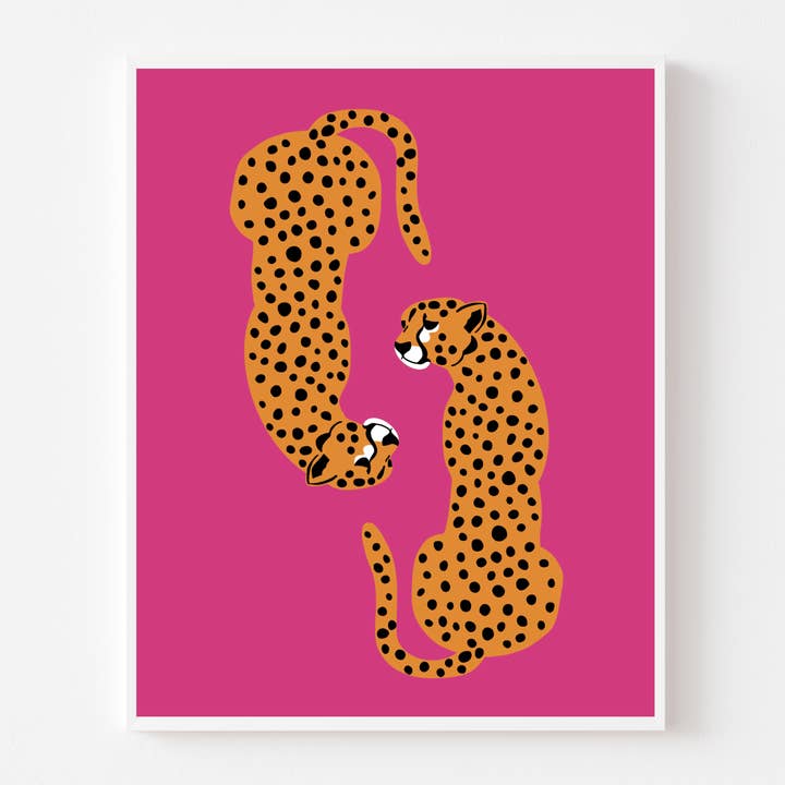 Léopards Preppy Rose Vif pour la vente par Totally Posie