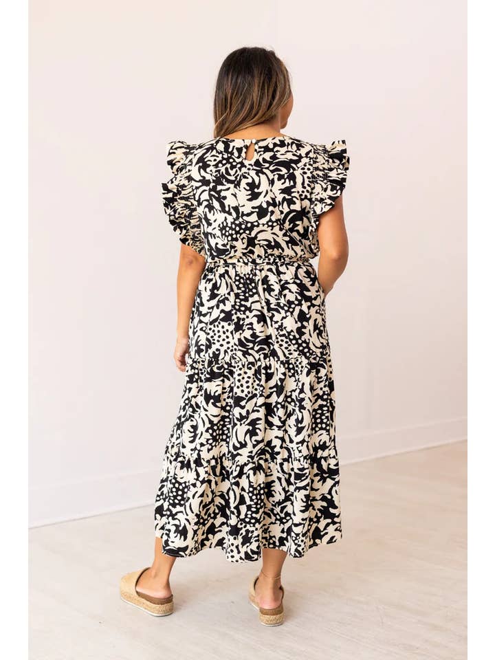 Beige and Black Abstract Dress for wholesale on Faire11