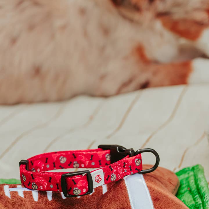 Top Rocks Doggie Wear - Venta al por mayor Collar - Perros - Collar para perro Ohio State Brutus Buckeye con estampado de patas