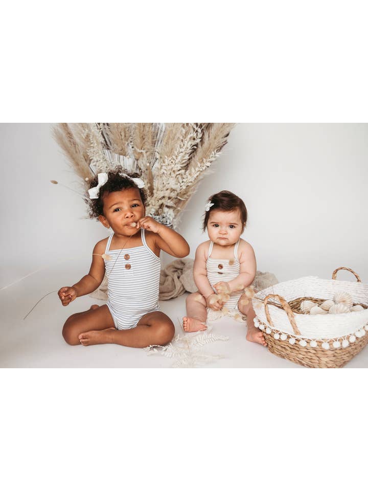 Karibou Kids – wholesale Overall - Baby – Paloma soldräkt - dammig blå rand9