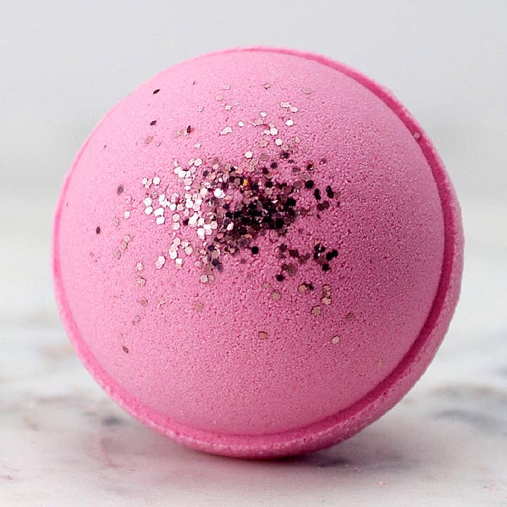 Strawberry Fizz Hemp Bath Bomb for wholesale by Kentucky Rose Handcrafted