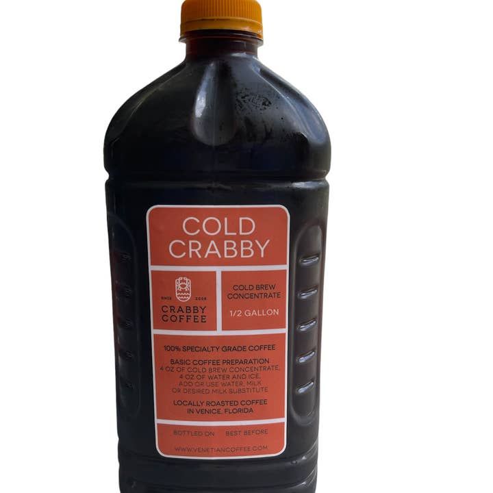 Venetian Coffee Roasters - Wholesale Iced Coffee/Cold Brew - Crabby Cold Brew Concentrate 1/2 Gallon1