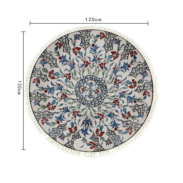 SOGA International Pty Ltd - Wholesale Door mat - 120cm Mandala Round Area Thick Anti-slip Doormat Home Decor1