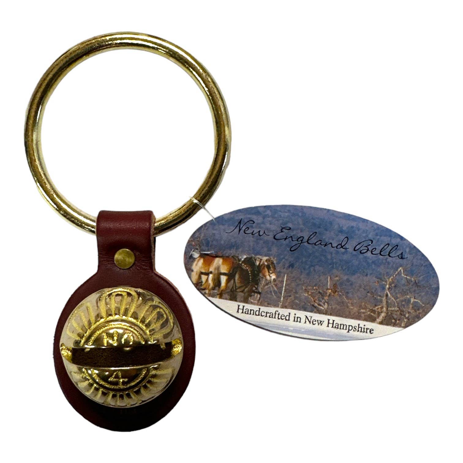 New England Bells - Wholesale Bell - Traditional Strap Bells - #4 Size Bells - 1 Bell on Strap3