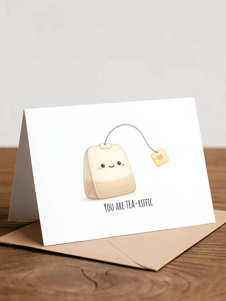 Tu es THÉ-rifique - Sachet de thé pour la vente par Chewy Lemon Studio