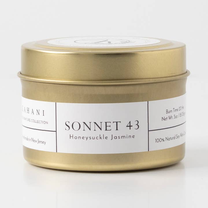 Sonnet 43 | Honeysuckle Jasmine (Tin Candle) for wholesale by Kahani