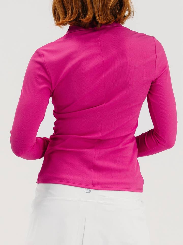 Foray Golf - Wholesale Polo - Women's - Rib LS V-Neck Polo77