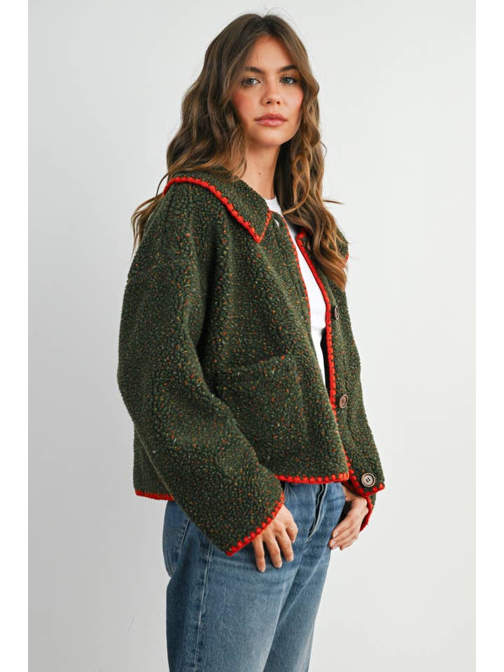 BUTTERMELON - Wholesale Jacket - Women's - Buttoned Fleece Puffer Jacket - BMJ784811