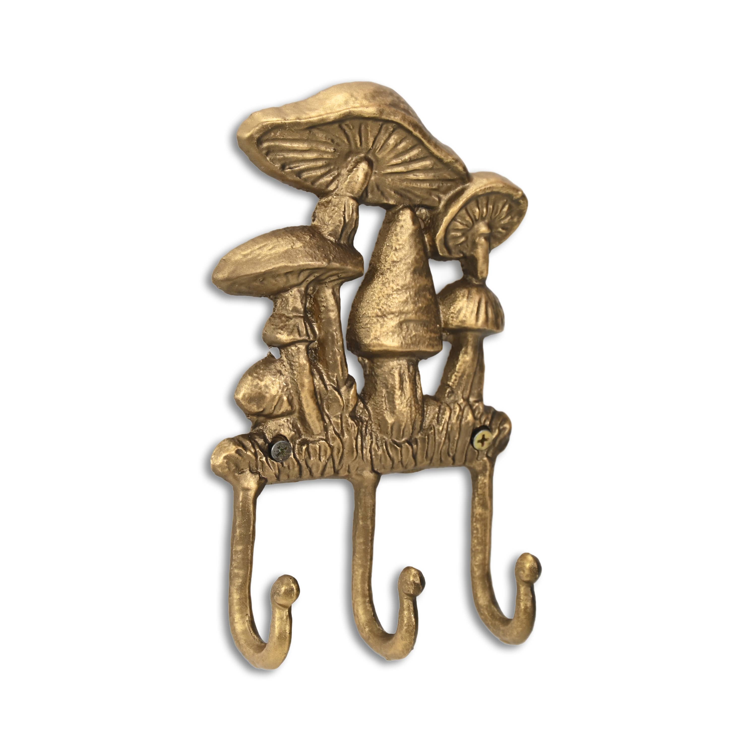 Cheungs Home Decor - Wholesale Wall Hook - Mythra Golden Mushroom Medley Cast Iron 3 Prong Wall Hook4