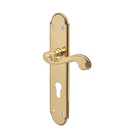 Carlisle Brass Chesham Georgian Lock Door Handle - Euro - Polished Brass for wholesale by Diybasket