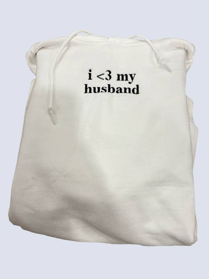 I Love My Husband geborduurde sweatshirt/hoodie voor wholesale door BOXEDTRENDS