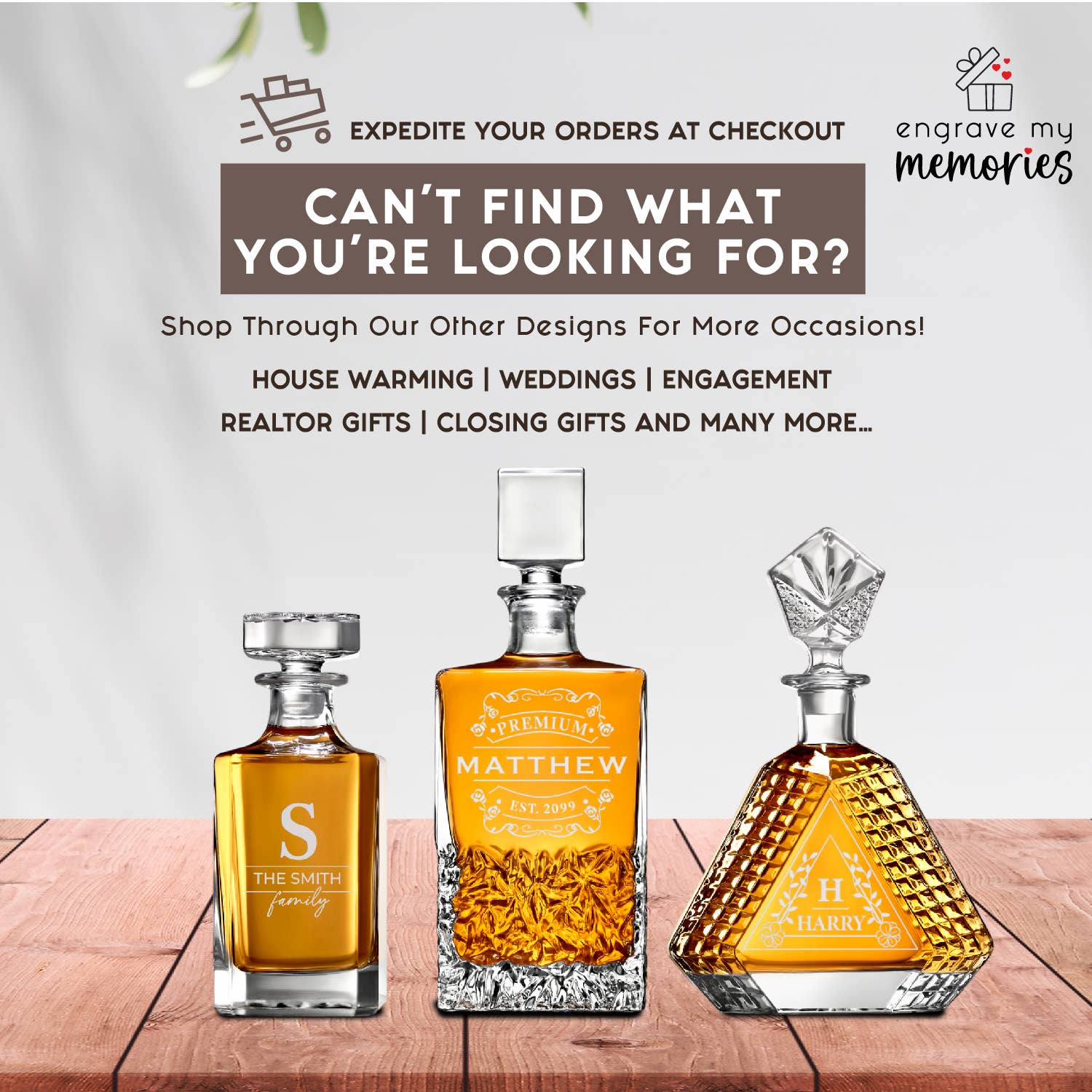 Engrave My Memories - Wholesale Decanter - Custom Whiskey Decanter, Decanter Set, Gift for Dad12