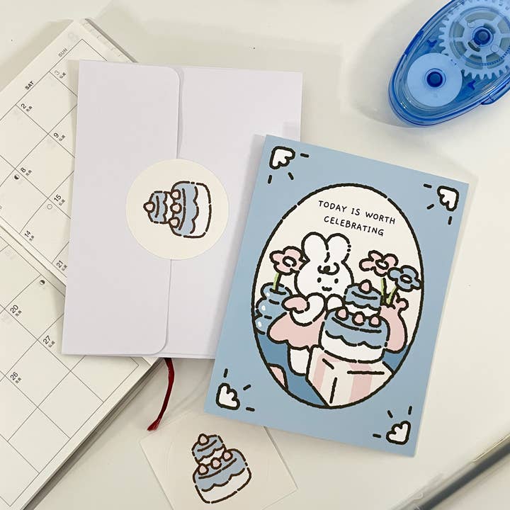 Today is Worth Celebrating Greeting Card Set for wholesale by The Chubby Bunny Brand