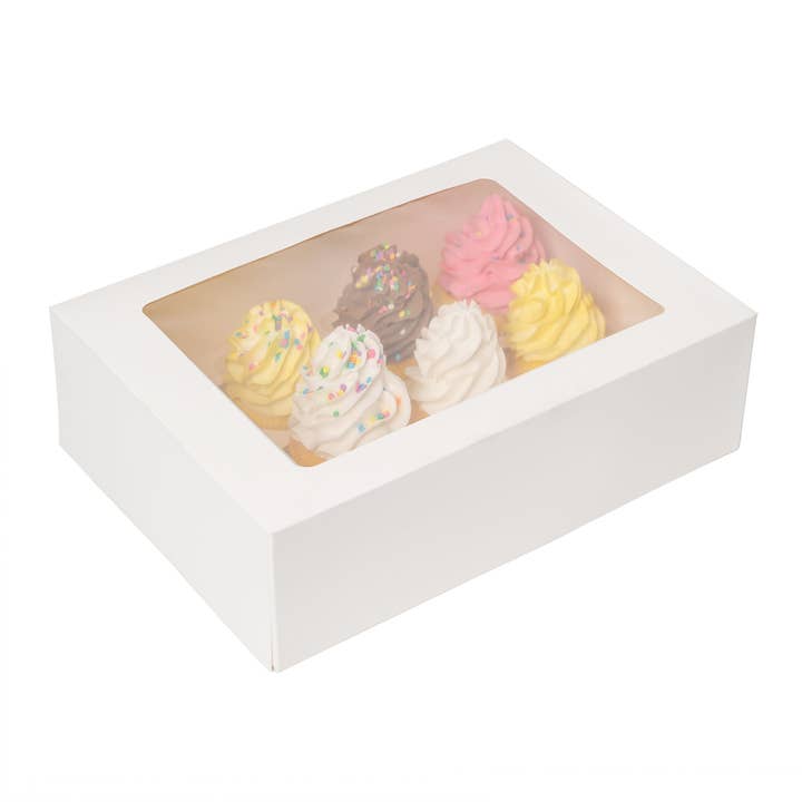 Cupcake Carrier 25 Pack with 12-Cupcake Insert Tray - White for wholesale on Faire