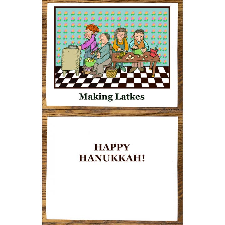 Hanukkah: Making Latkes for wholesale by Cards by Charlot