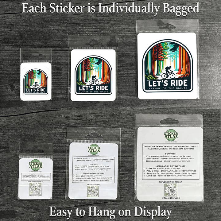 Sticker Atlas - Wholesale Sticker - Let's Ride Ave - Bike Sticker1