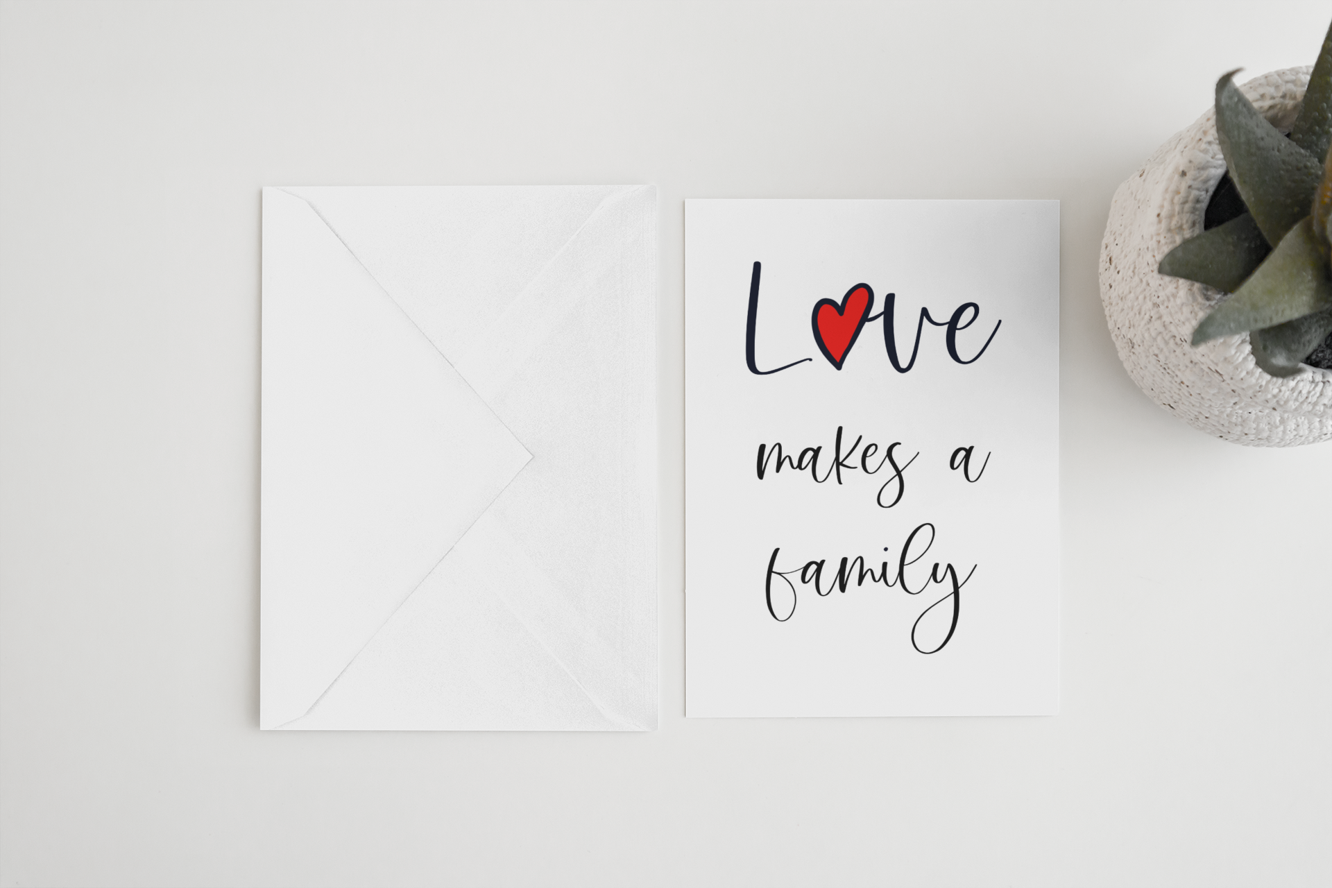 Paperleaf Studios - Wholesale Baby Card - Adoption Card: 'Love Makes A Family'0