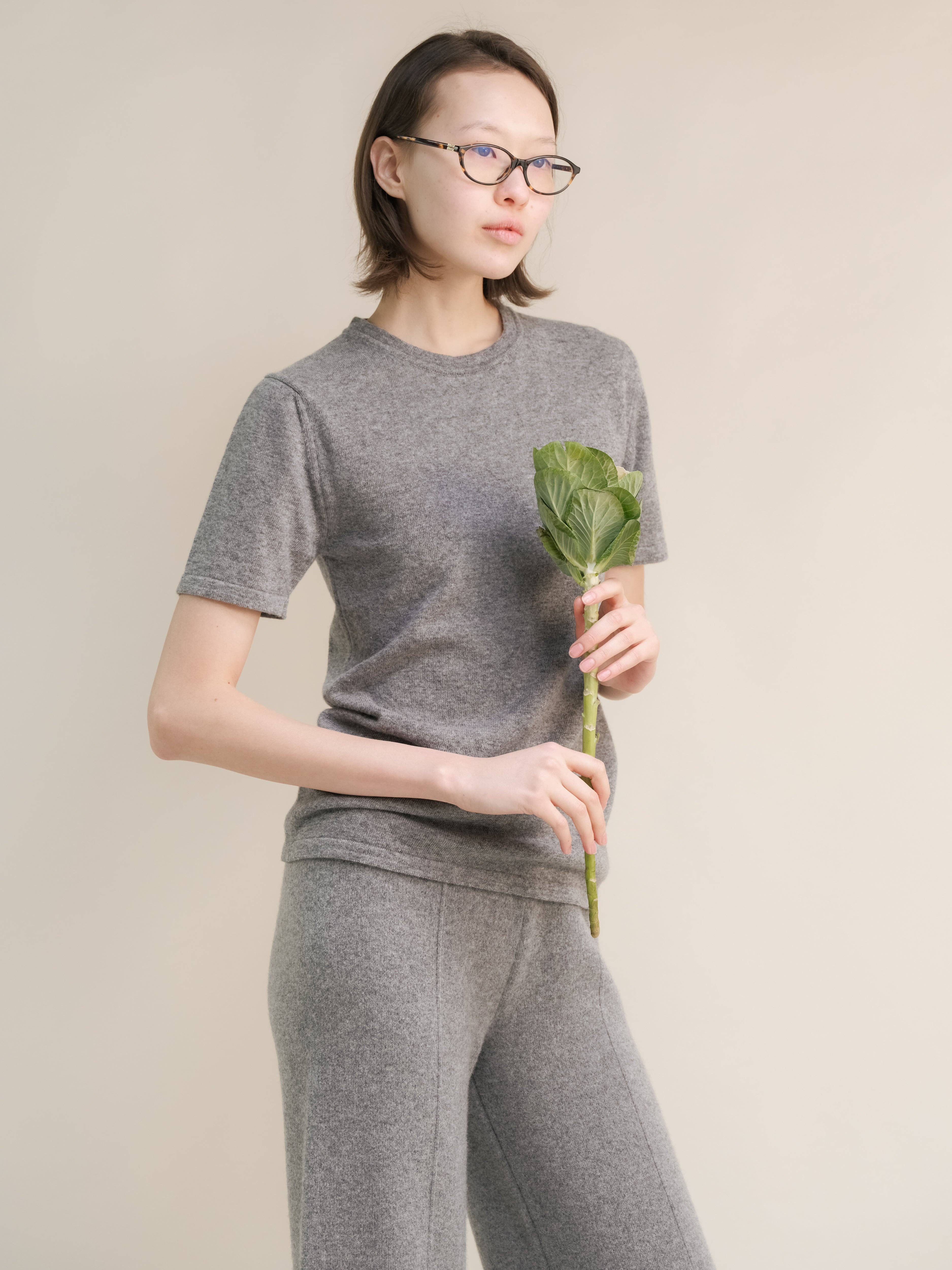 Steel Grey Cahsmere Mix T-Shirt for wholesale on Faire2