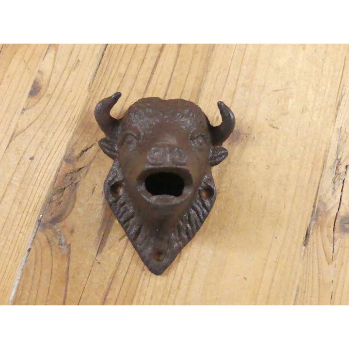 Midwest Craft House - Wholesale Bottle/Wine Opener - CAST IRON BUFFALO HEAD BOTTLE OPENER