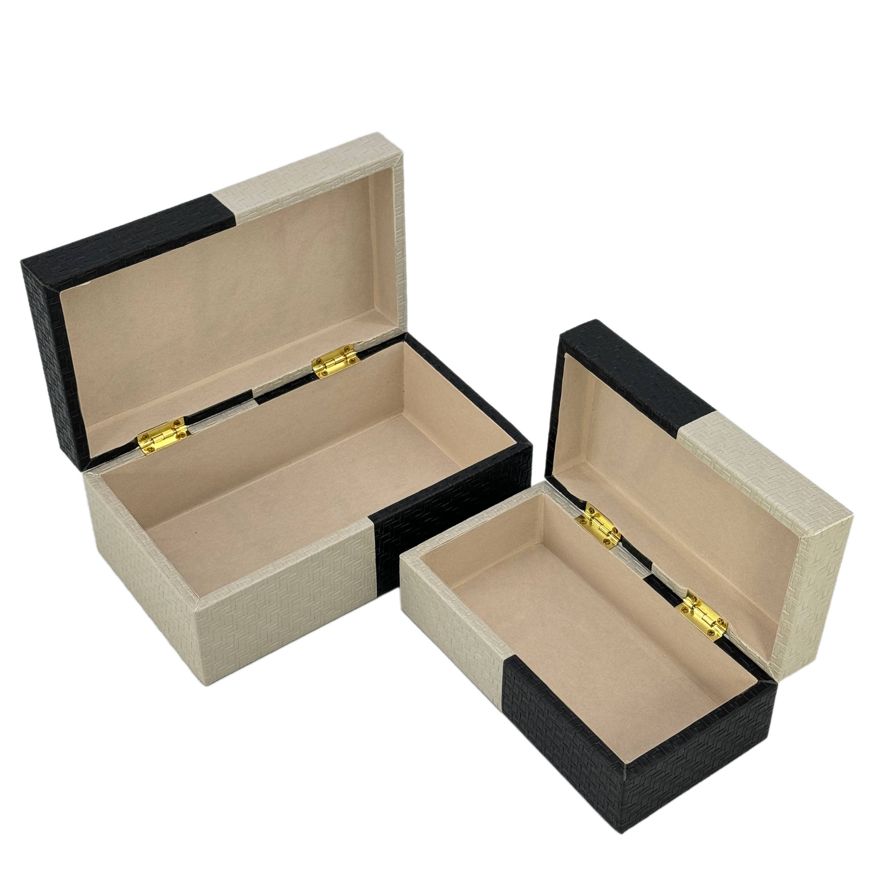 Galt International Company - Vente Boîtes décoratives - Coffret décoratif bicolore en cuir végétalien13