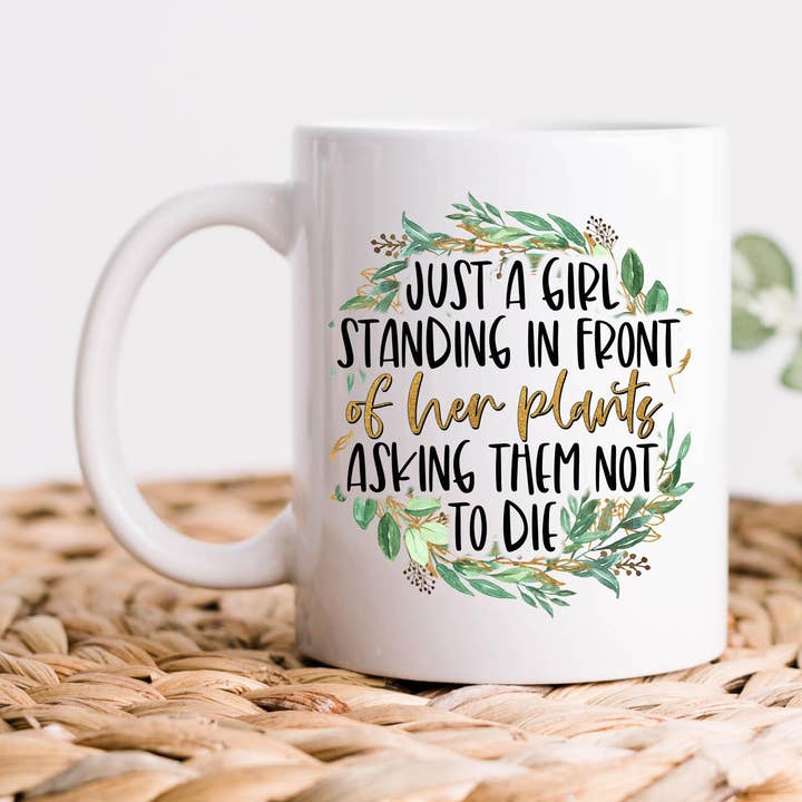 Just A Girl Standing In Front Of Her Plants Coffee Mug for wholesale by Hm Mugs