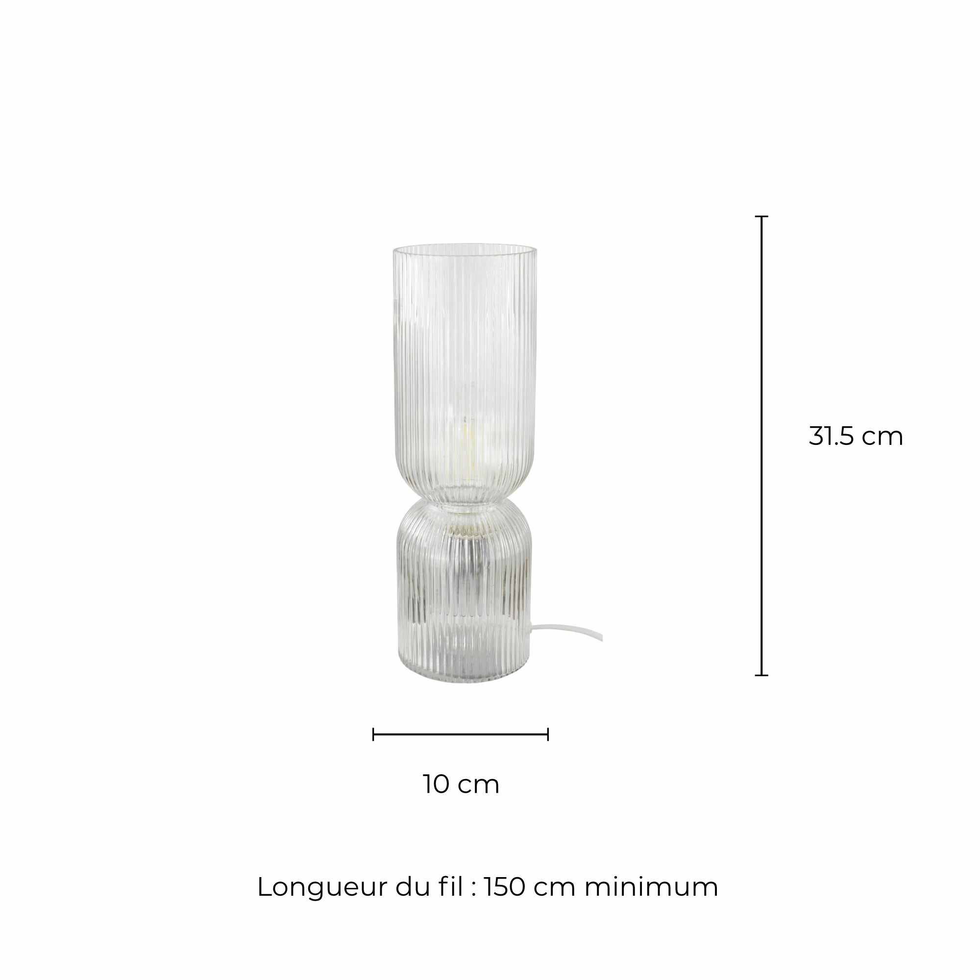 C-Création – Großhandel Stehlampen – Charmy farbige Tischlampe aus geriffeltem Glas5