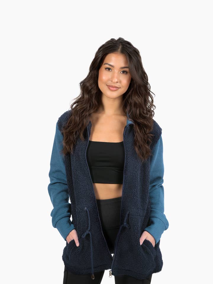 O material misto de Gabs Sherpa por atacado de Urban Luxe Lifestyles