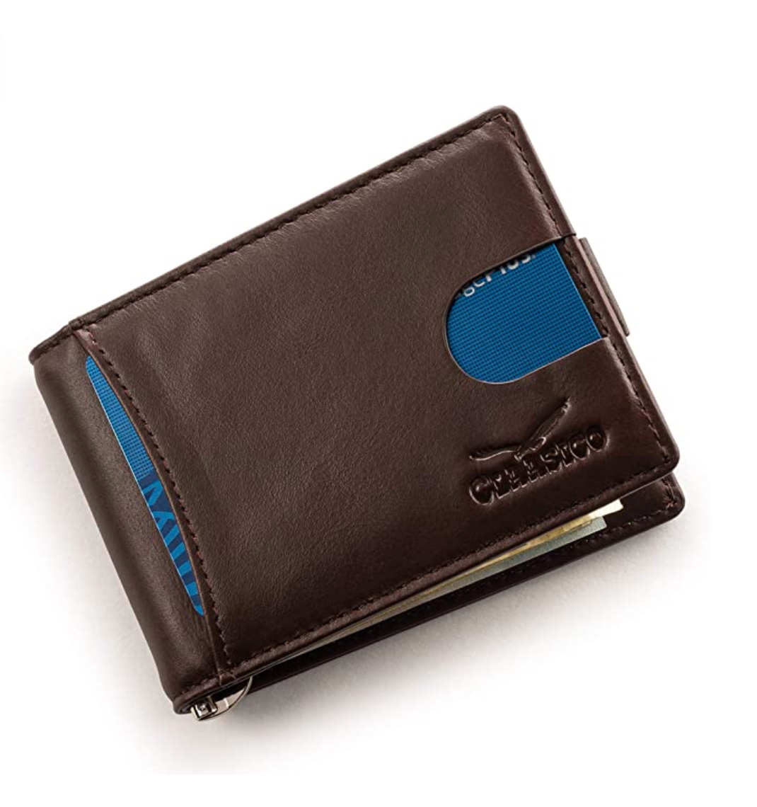 Claasico - Wholesale Wallet - Men's - Small bifold leather money clip wallet with pull strap21