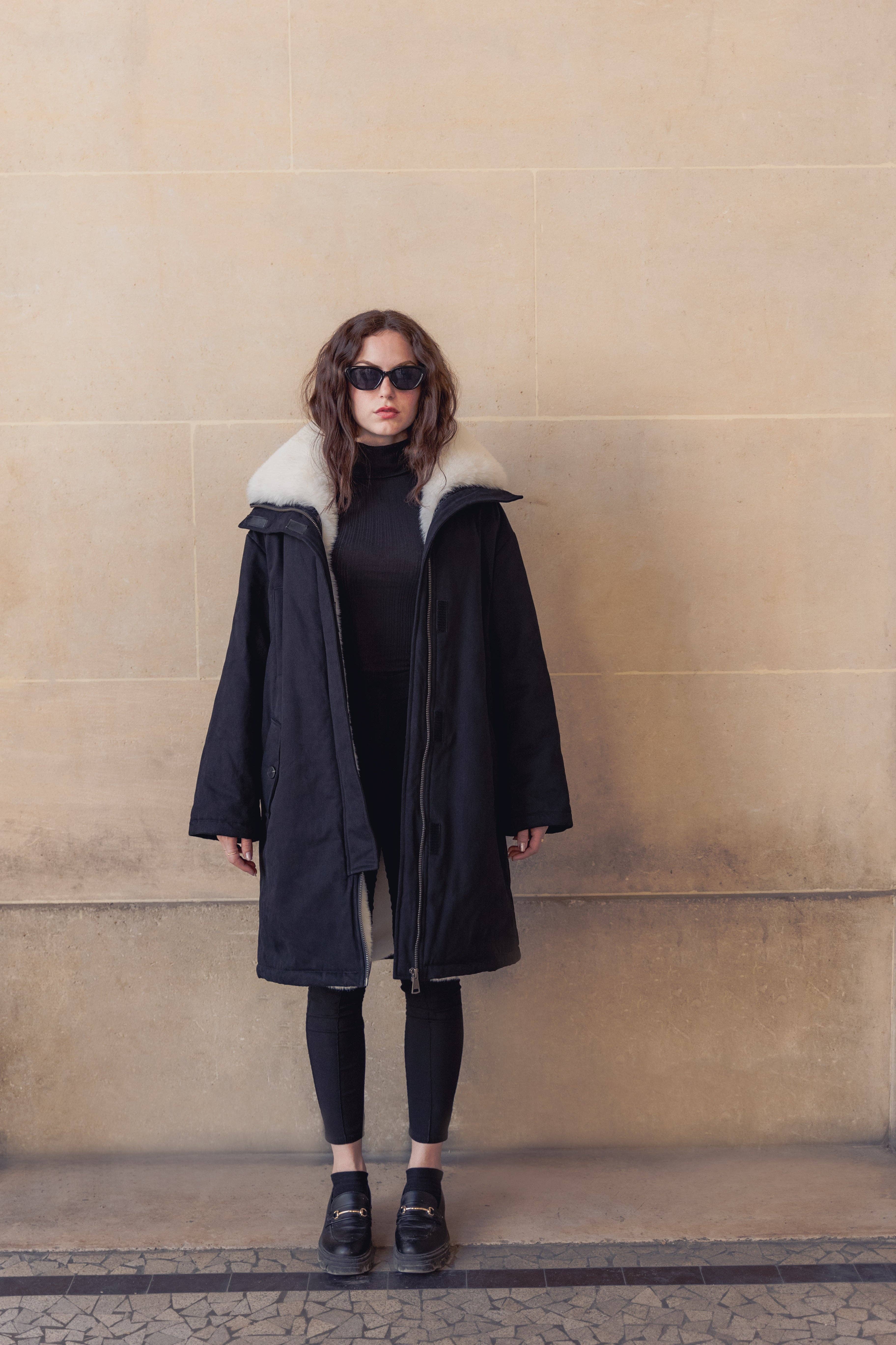 KZELL PARIS - Wholesale Parka - Women's - LONG PARKA WITH CONTRASTING FAUX FUR INTERIOR AND COLLAR6