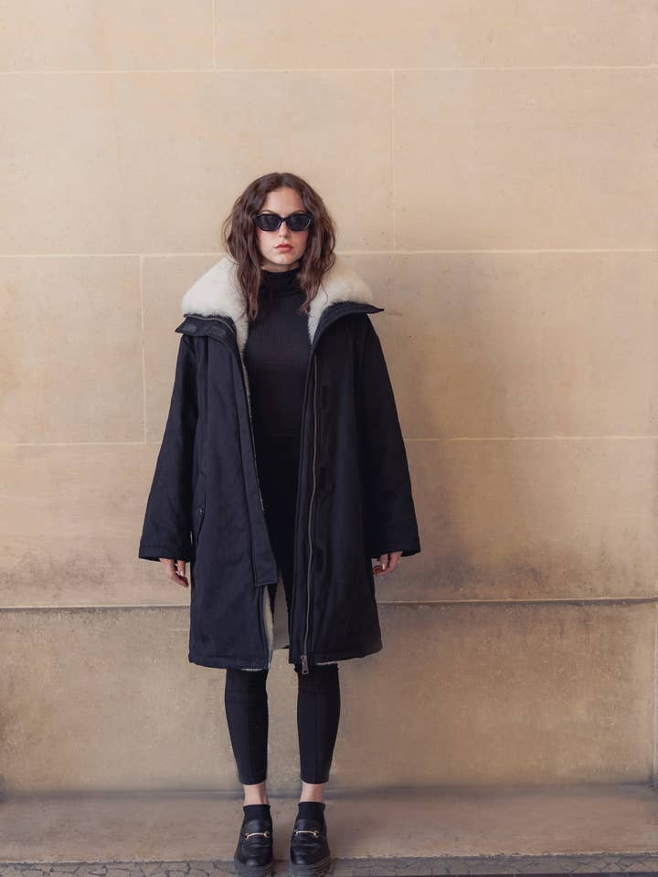 KZELL PARIS - Wholesale Parka - Women's - LONG PARKA WITH CONTRASTING FAUX FUR INTERIOR AND COLLAR6