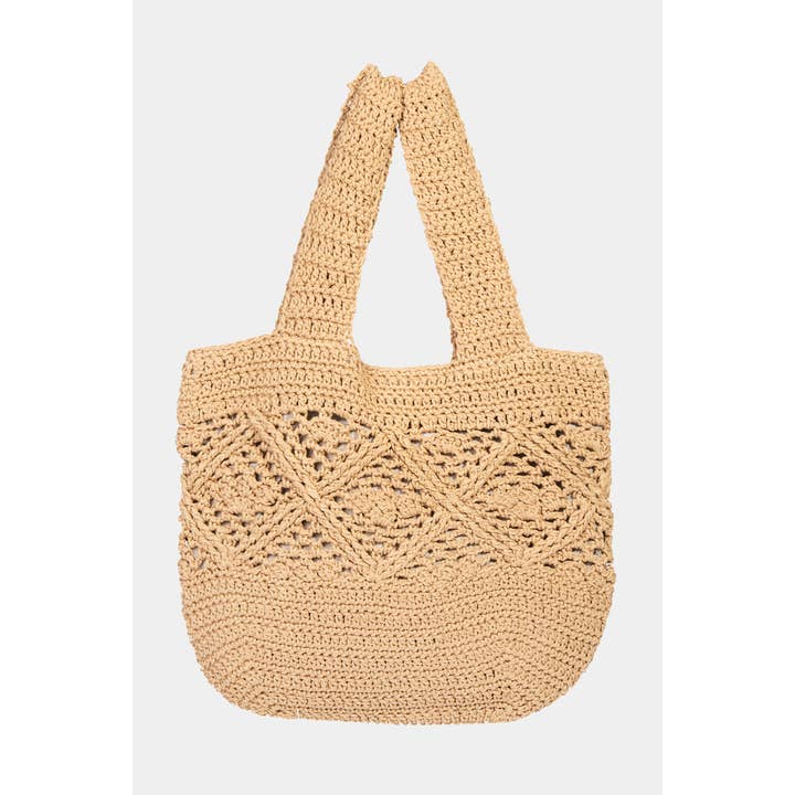 Sac fourre-tout tressé pour la vente par Collections by Fame Accessories