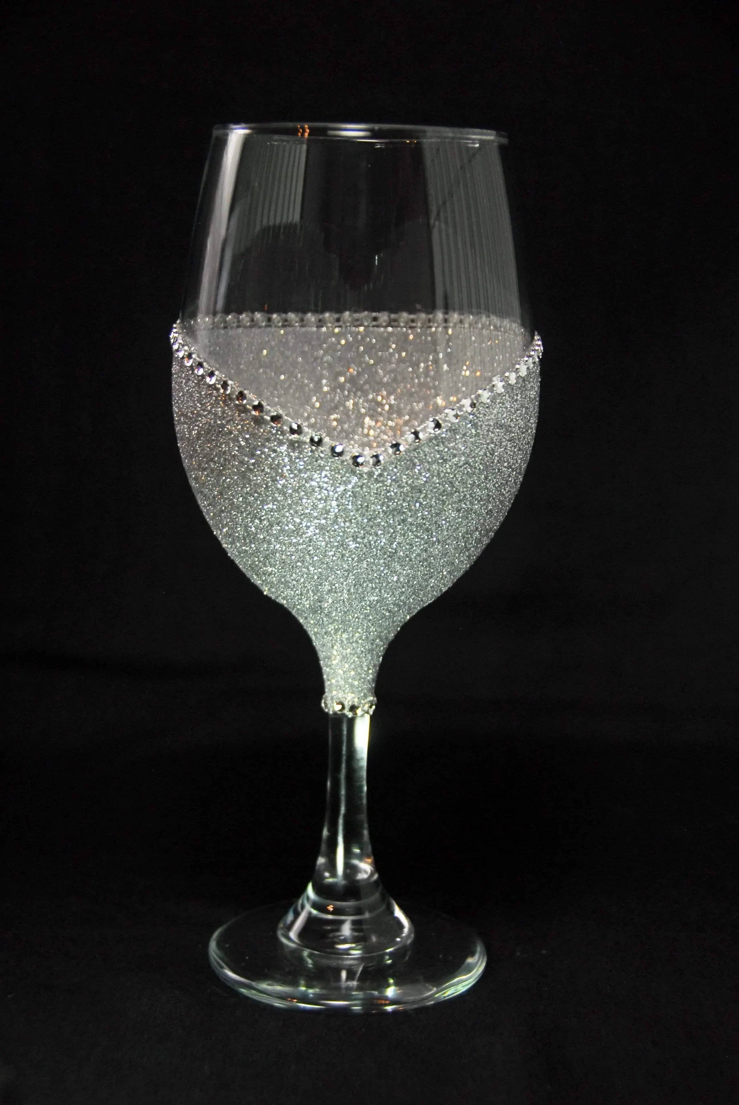 WineyBitches.Co - Wholesale Wine Glass - Valentine Schmalentine – Bling Glitter Glass Wine Glasses (Anti-Valentine’s Day Collection)8