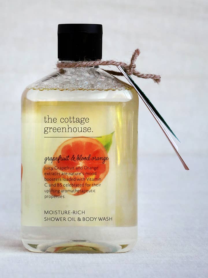 Grapefruit & Blood Orange Shower Oil & Body Wash for wholesale by The Cottage Greenhouse