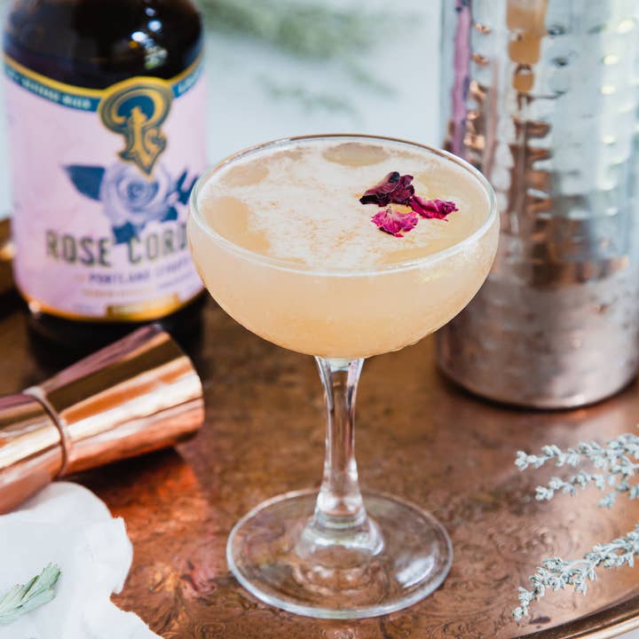 Portland Syrups - Wholesale Cocktail Mix/Syrup - Rose Cordial Syrup 3.4oz - cocktail / mocktail drink mixer4