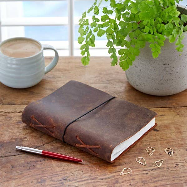 The Paper High Gift Company Limited – wholesale Journal/diary – Large Buffalo Leather Elastic Tie Journal Notebook