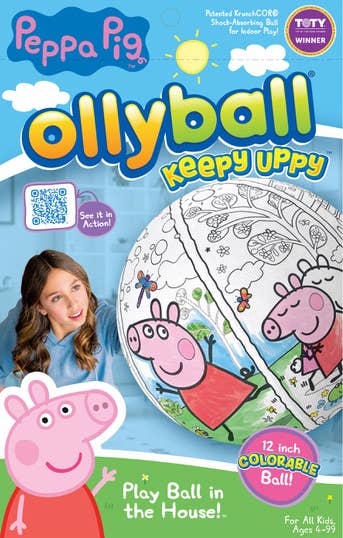 Ollyball Toy of the Year - Wholesale Sports Ball - Kids - Ollyball Peppa Pig Colorable Play Ball Casepack of 122