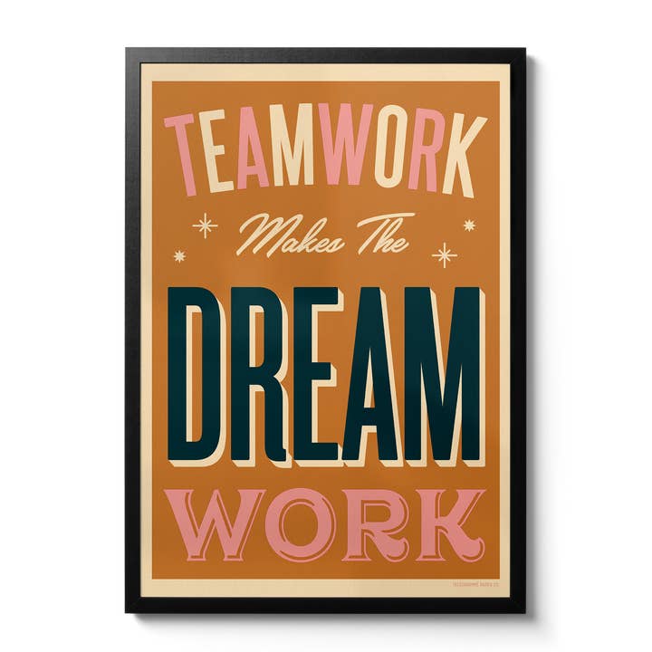 Teamwork Makes The Dream Work - Back to School Giclée Print for wholesale by Telegramme Paper Co.