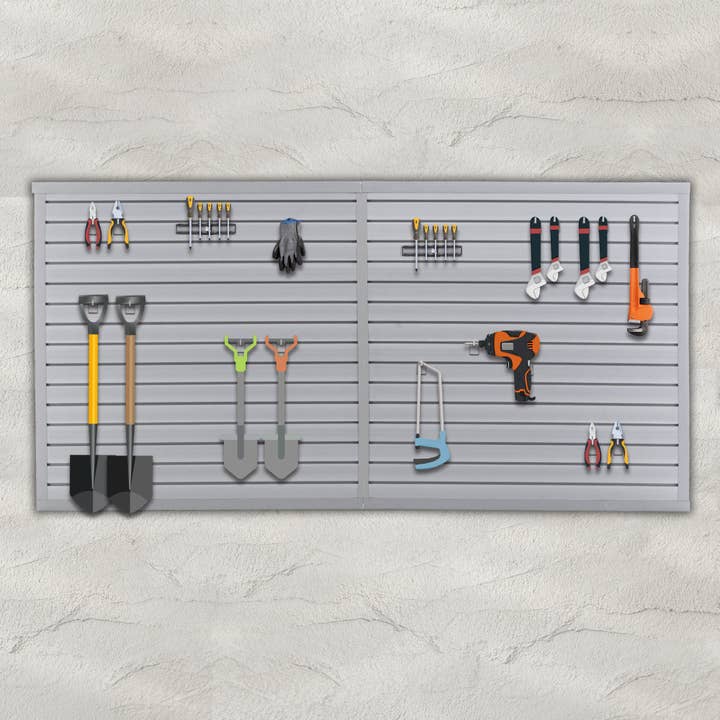 8ft x 4ft Heavy Duty PVC Slatwall Garage Organizer for wholesale by 39F Inc.