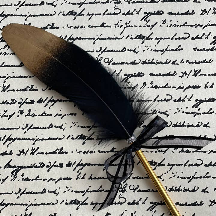 Vampire Unicorns – wholesale Pen – Black Feather Quill Pen / Gothic Writing Pen 0