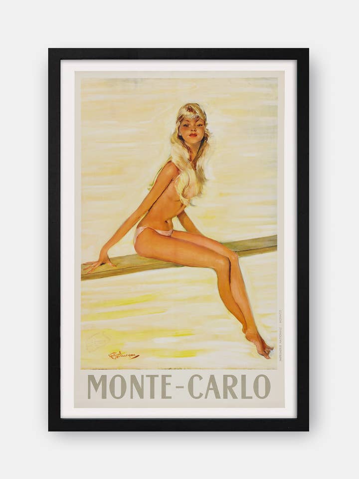 Monte-Carlo Pin-Up 1960s Poster for wholesale by The Curious Desk