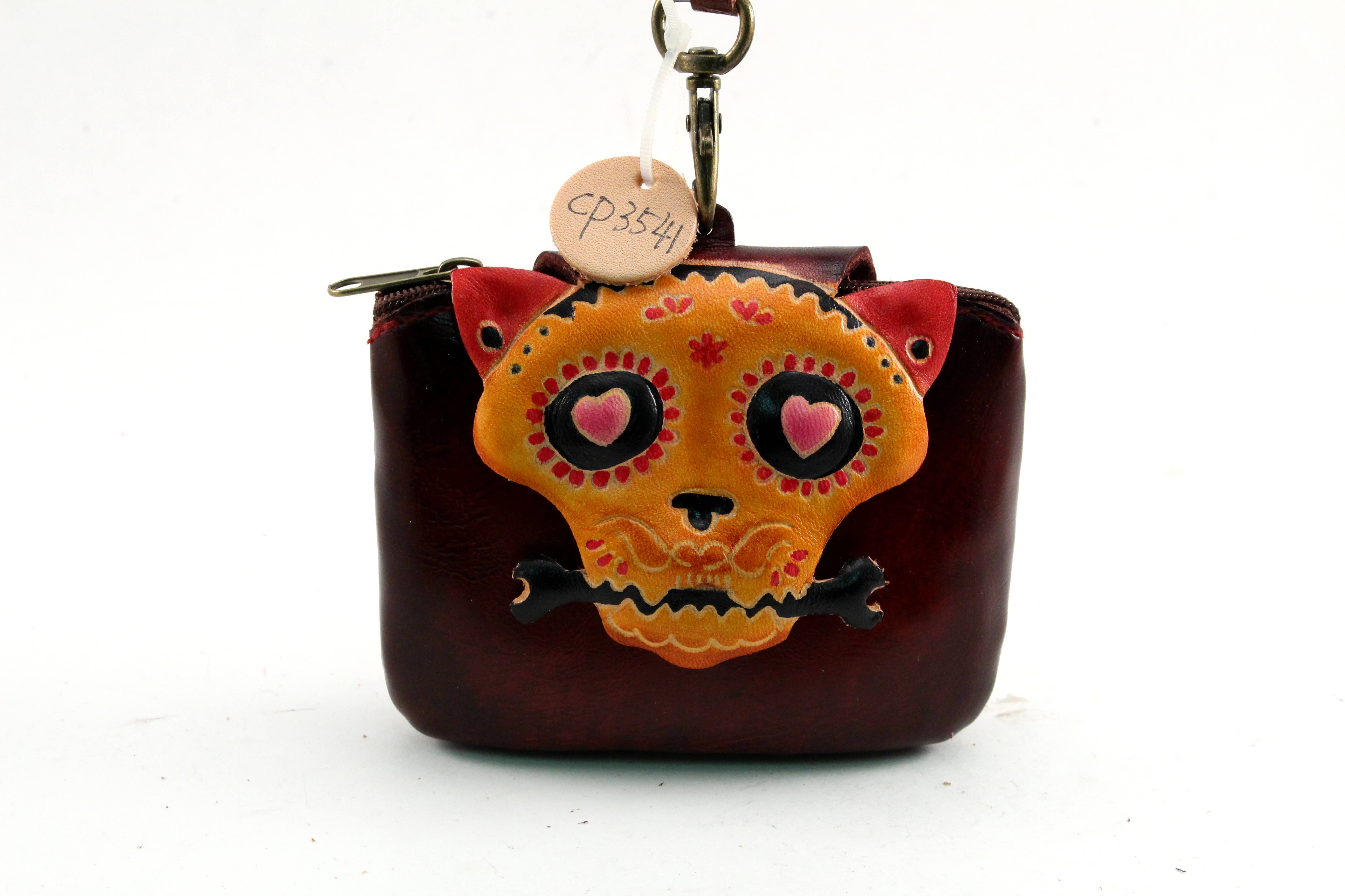 Sunflower Handmade leather inc – wholesale Coin purse – Women’s – Cp3541 Handmade Leather Skull Coin Purse1
