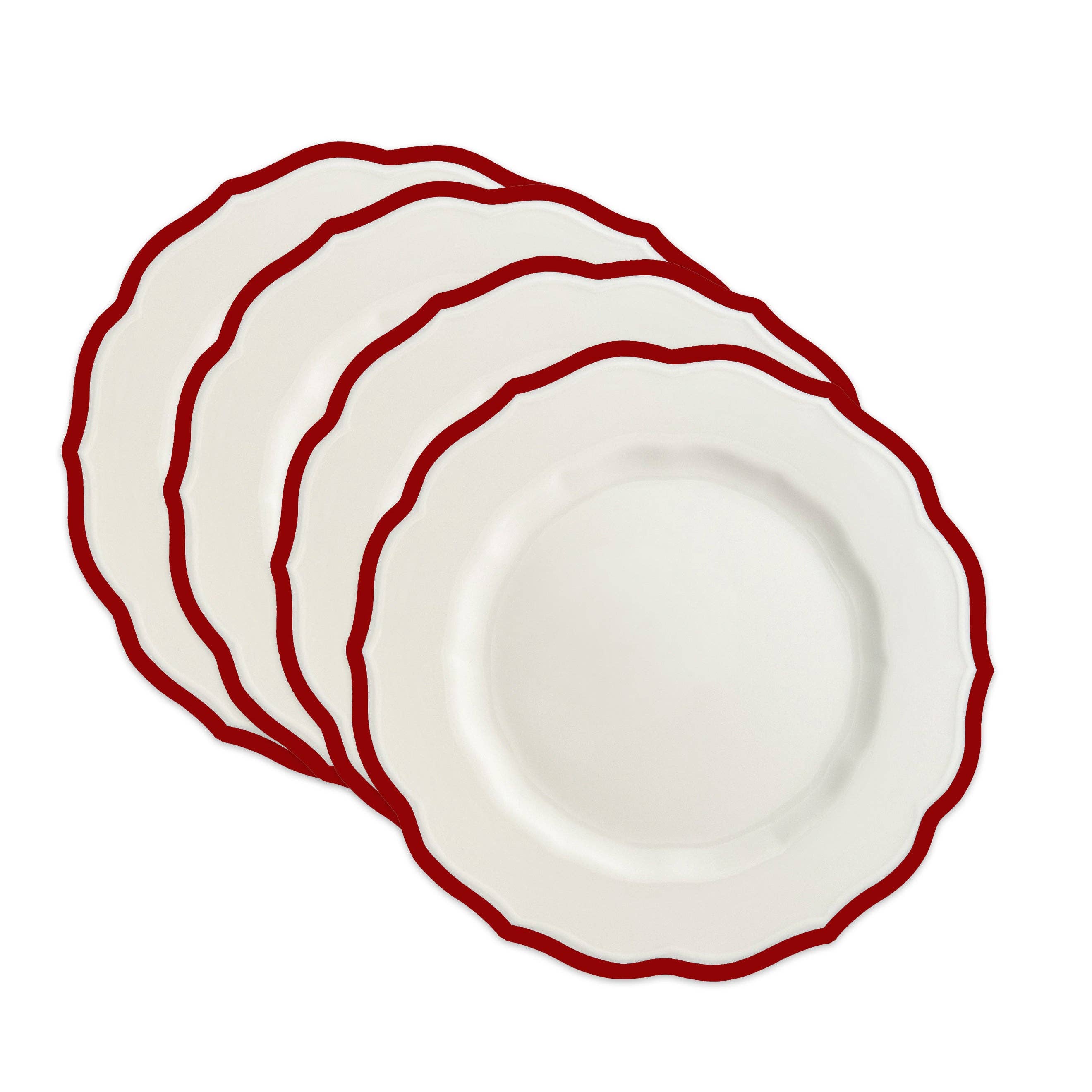 Caskata - Wholesale Salad Plate - Stella Scalloped Crimson Salad Plate4